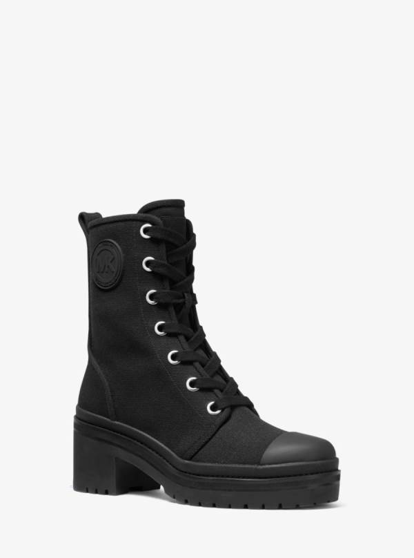 Damske Bojové topánky Michael Kors Corey Canvas Čierne - Topanky Michael Kors Outlet | QHMBA-4170